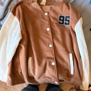 Hippie Rose Two-Tone '95 Snap Fleece Jacket - Brown & Cream